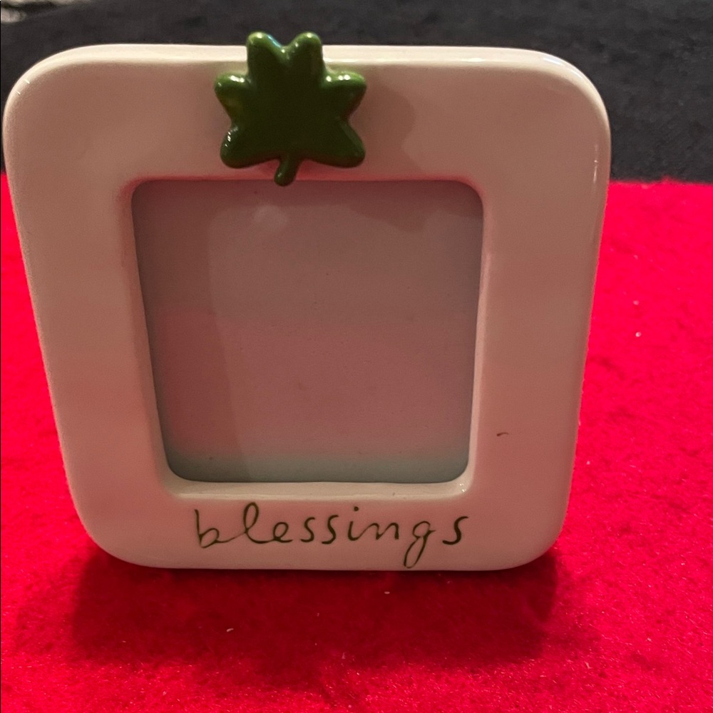 Vintage Sandra Magsamen Green Leaf Accent Blessings Frame